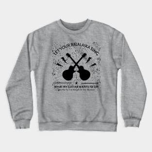 Guitar Lovers Black Grunge Crewneck Sweatshirt